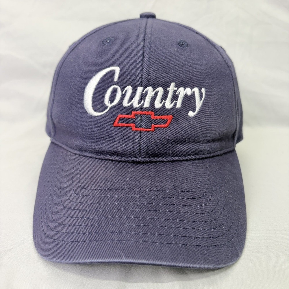 Chevrolet Country Hat Baseball Cap Mens OSFM Navy Blue Chevy Bowtie Logo